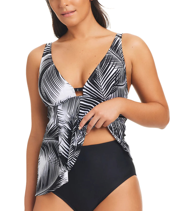 Beyond Control Giving Attitude Tropical-Print Tankini Top