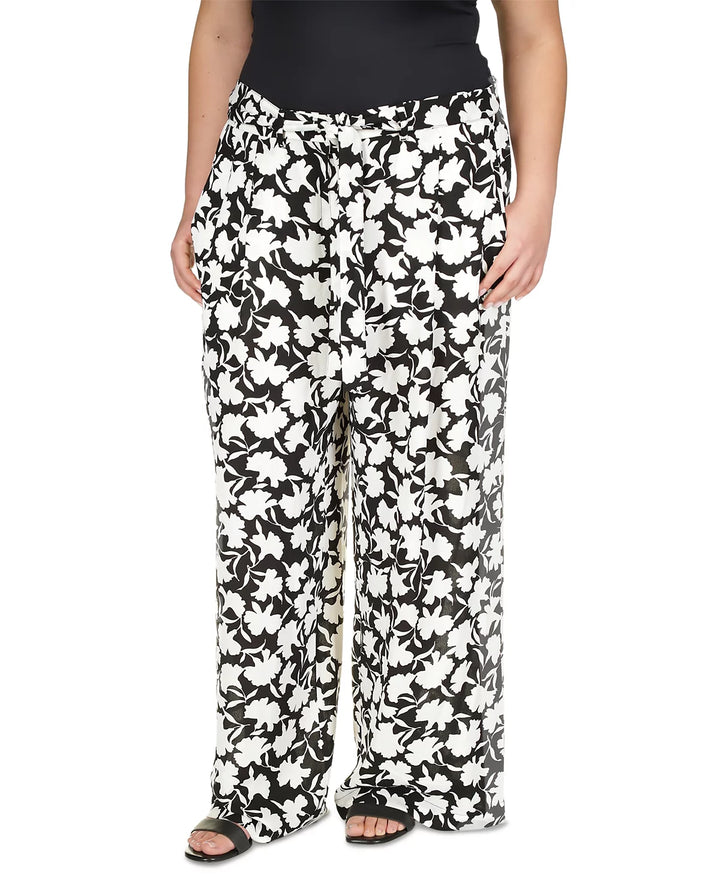 MICHAEL MICHAEL KORS Plus Size Floral Belted Pants