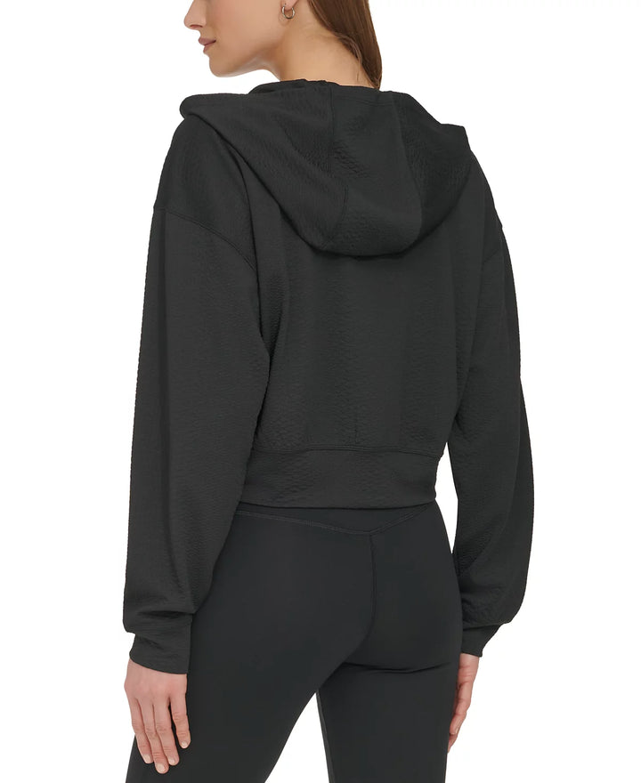 DKNY Textured-Jacquard Long-Sleeve Hoodie