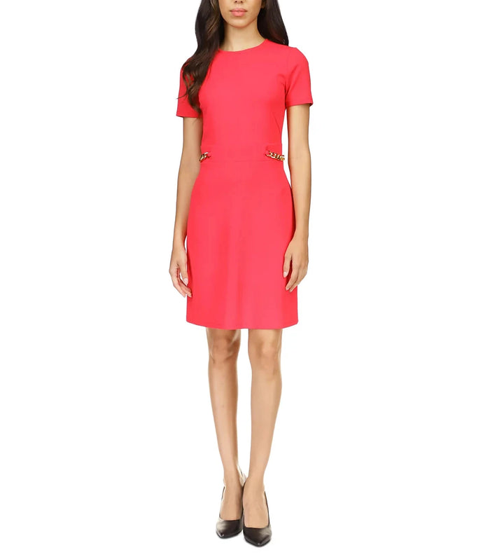 MICHAEL MICHAEL KORS Petite Scuba Crepe Chain Trim Dress