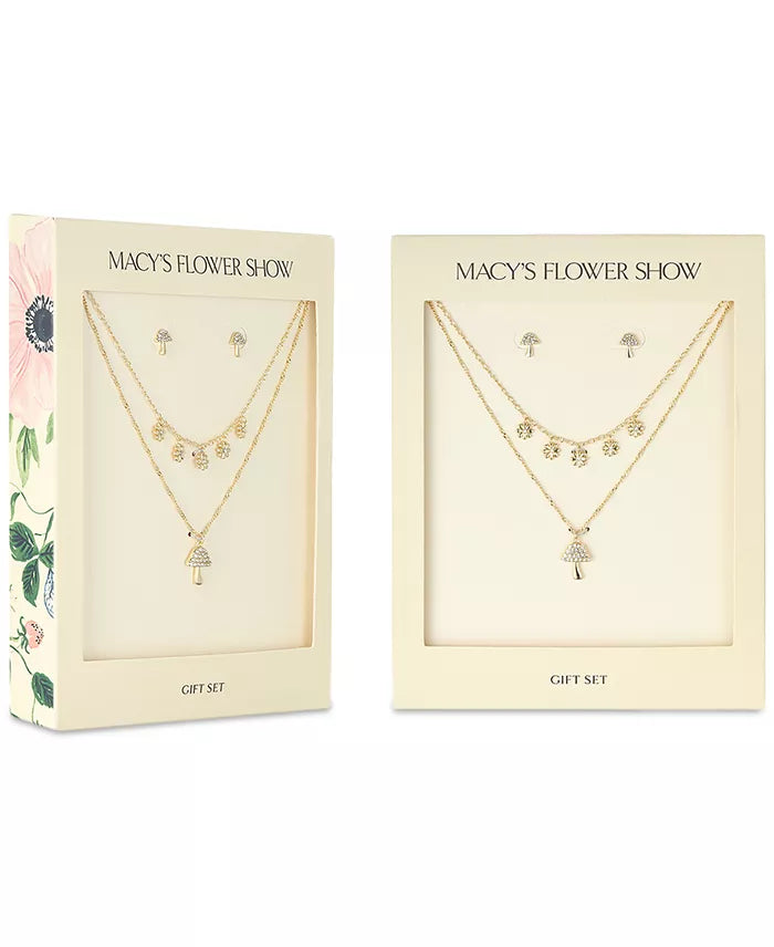 Macy's Flower Show Mushroom Necklace and Earring Set