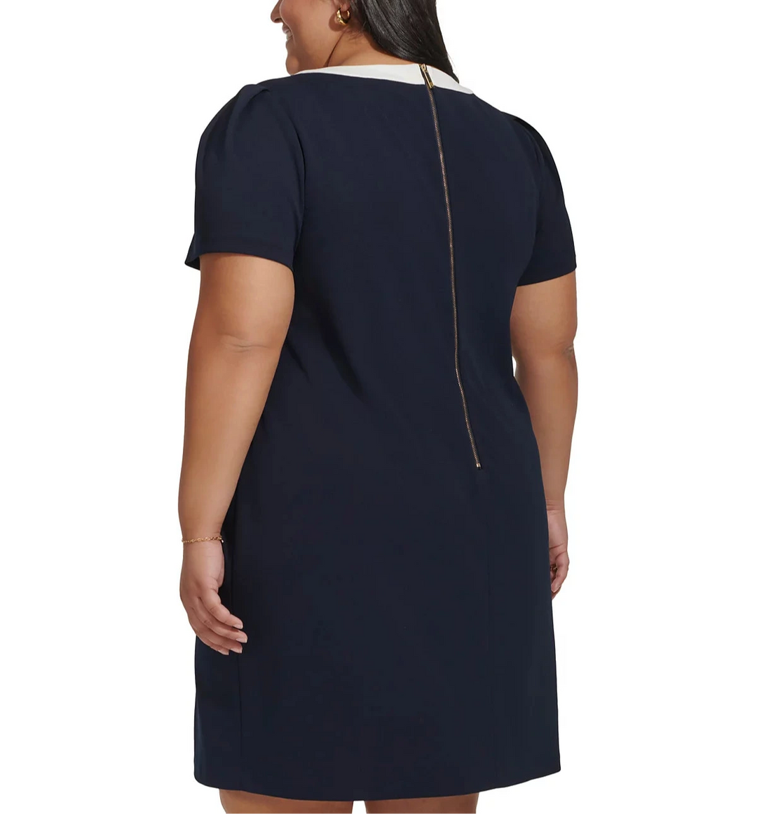 Tommy Hilfiger Plus Size Contrast-Trim Shift Dress