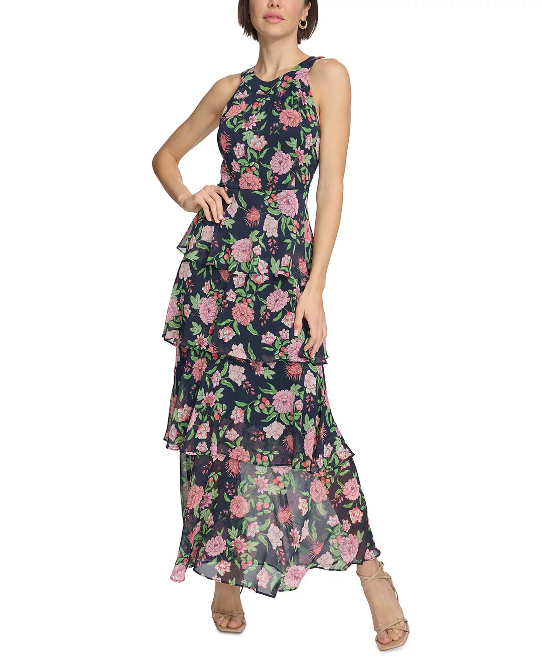 Tommy Hilfiger Floral-Print Ruffled Maxi Dress