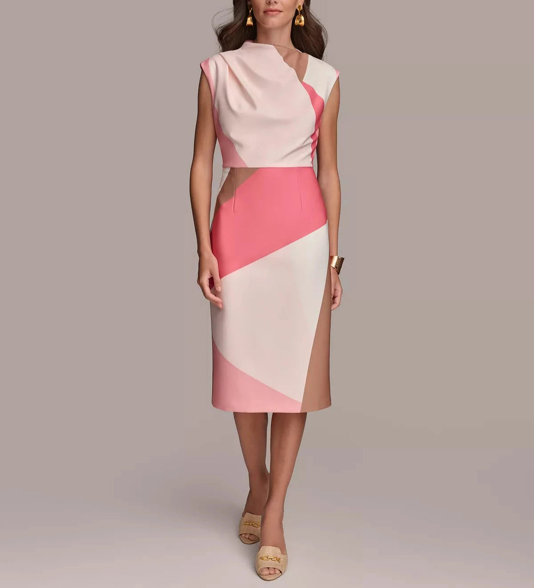 Donna Karan New York Colorblocked Sheath Dress
