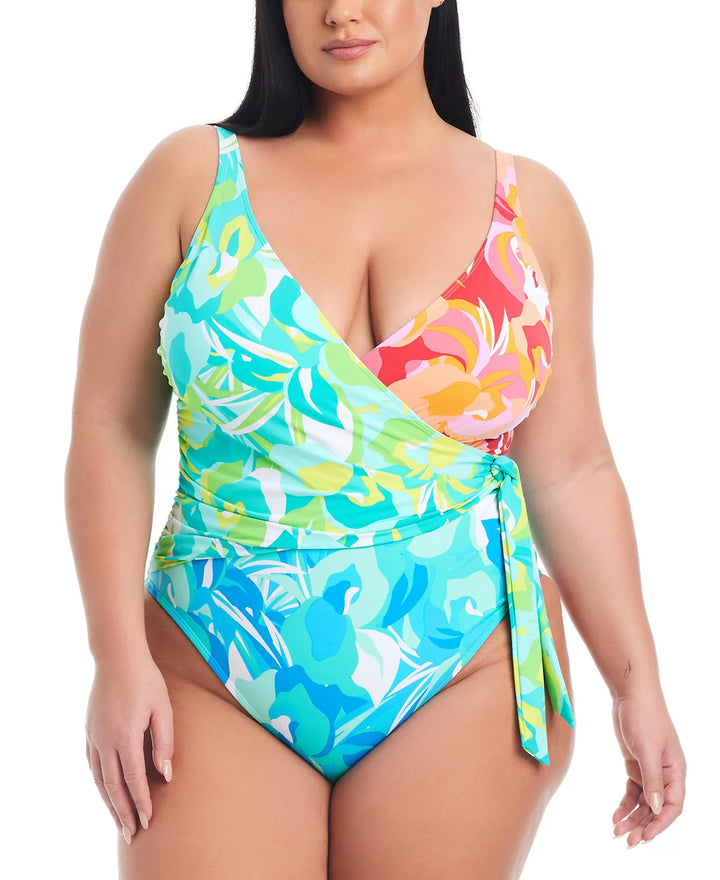 Bleu by Rod Beattie Plus Size Surplice Tied Swimsuit