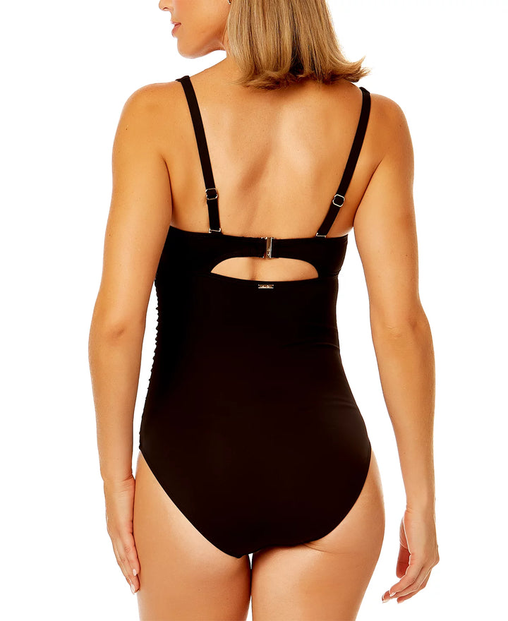 Anne Cole V-Neck Underwire One-Piece Swimsuit