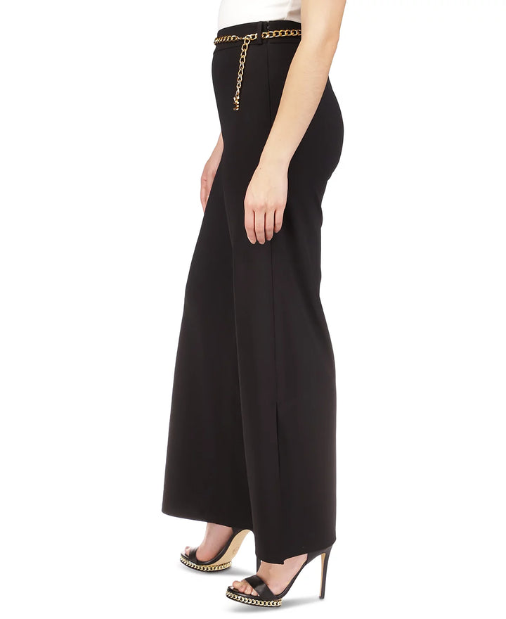 MICHAEL MICHAEL KORS Petite Chain-Belt High-Rise Wide-Leg Pants