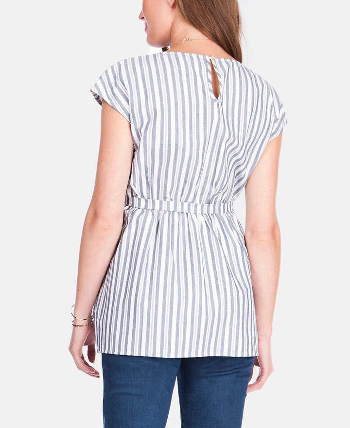 Seraphine Cotton Stripe Maternity Nursing Top