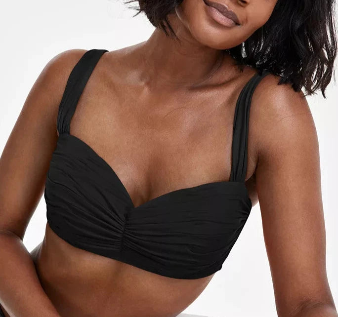 Bleu by Rod Beattie Shirred Underwire D-Cup Bikini Top