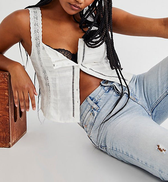 Free People Maggie Lace Tank Top