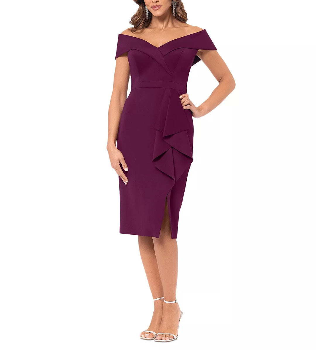 X by XSCAPE Off-The-Shoulder Sweetheart Dress