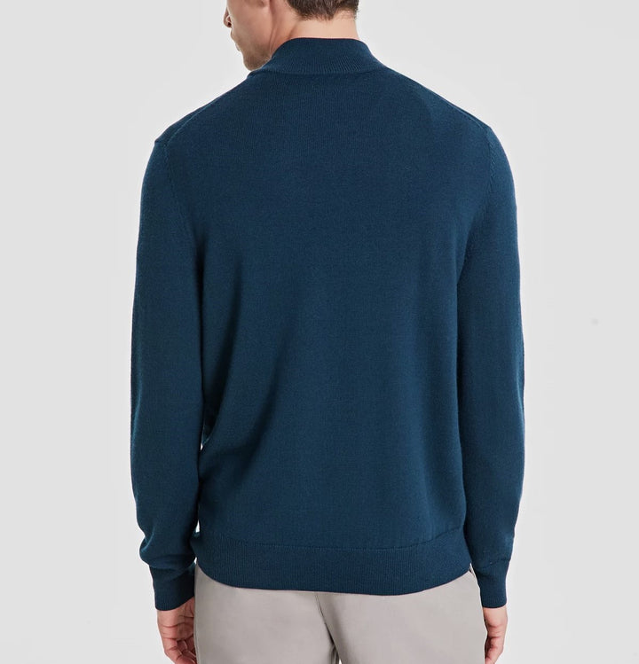 Alfani MEN Long-Sleeve Half-Zip Merino Sweater