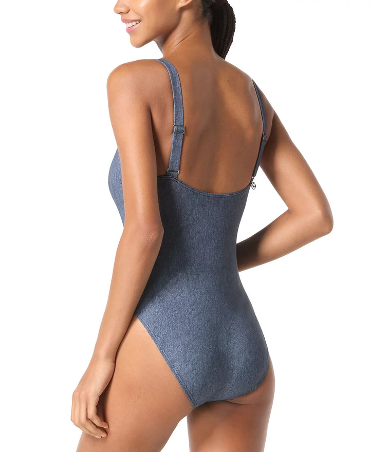 MICHAEL Michael Kors Grommet Scoop-Neck One-Piece Swimsuit