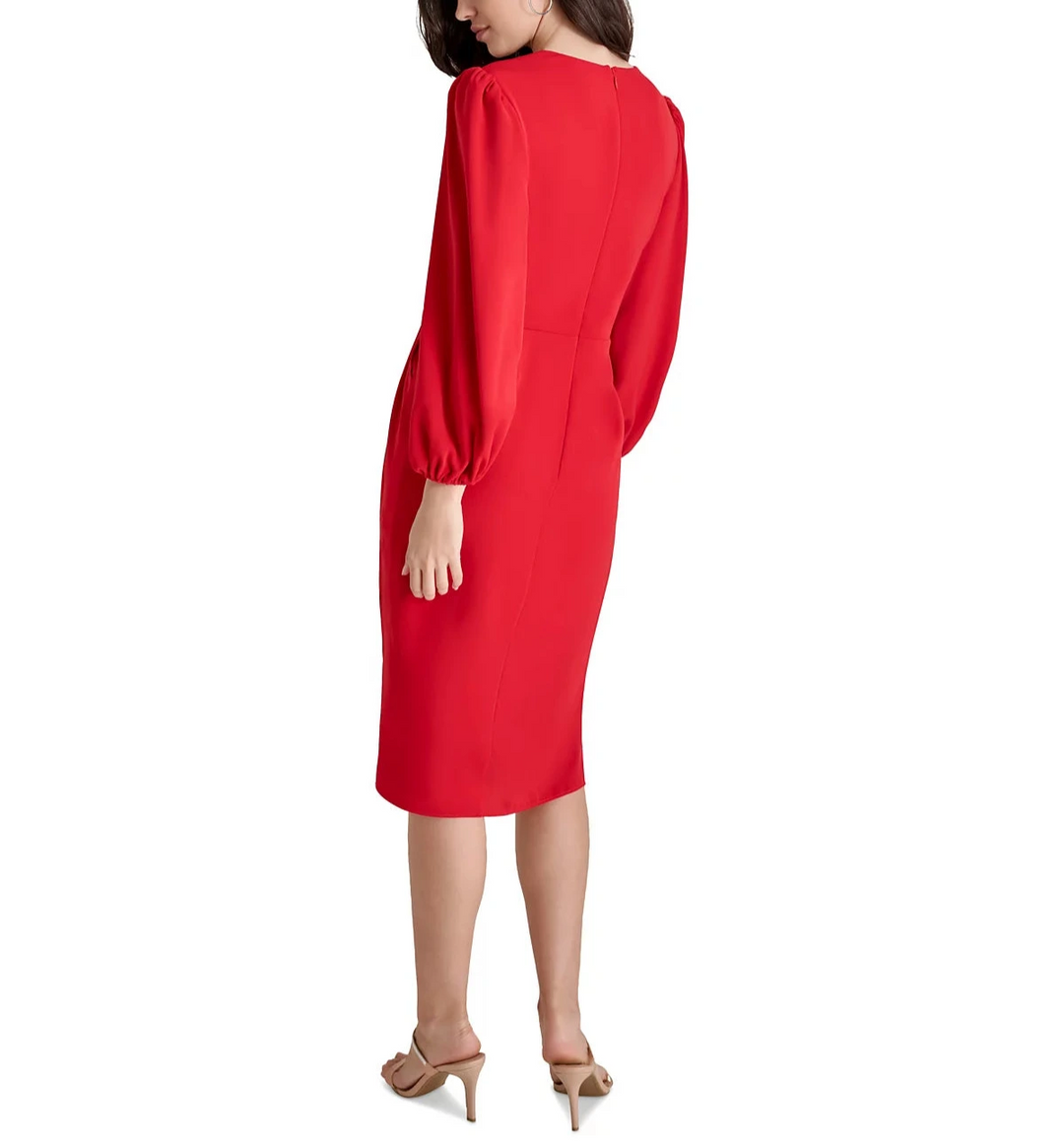 DKNY Tie-Waist Faux-Wrap Sheath Dress