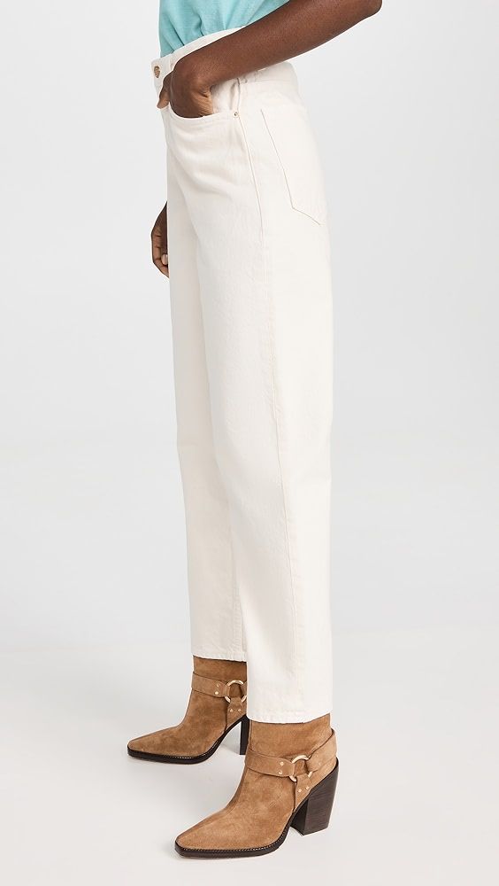 MOTHER SNACKS High Waist Double Stack Ankle Jeans