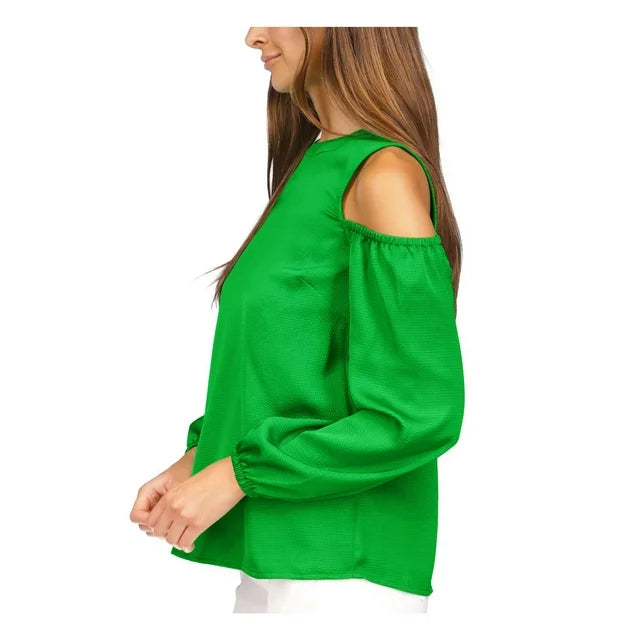 MICHAEL MICHAEL KORS Satin Cold-Shoulder Top