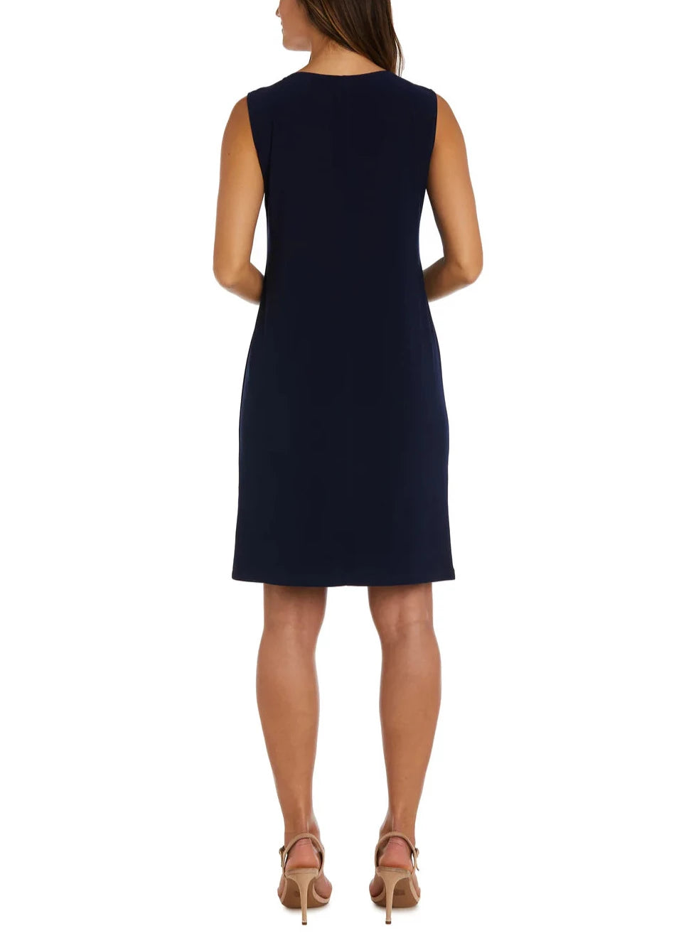 R & M Richards Petie & Plus Size Necklace Dress & Printed Jacket