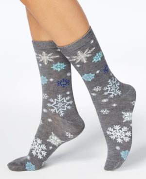 Charter Club Womens Snowflake Holiday Christmas 3 pairs Crew Socks