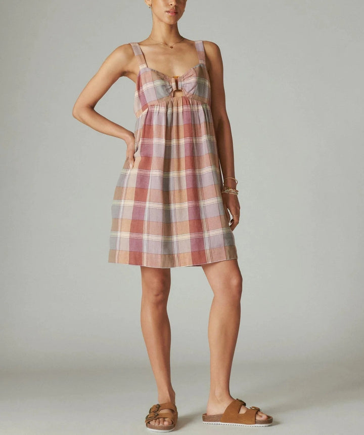 Lucky Brand Sleeveless Cutout Babydoll Dress