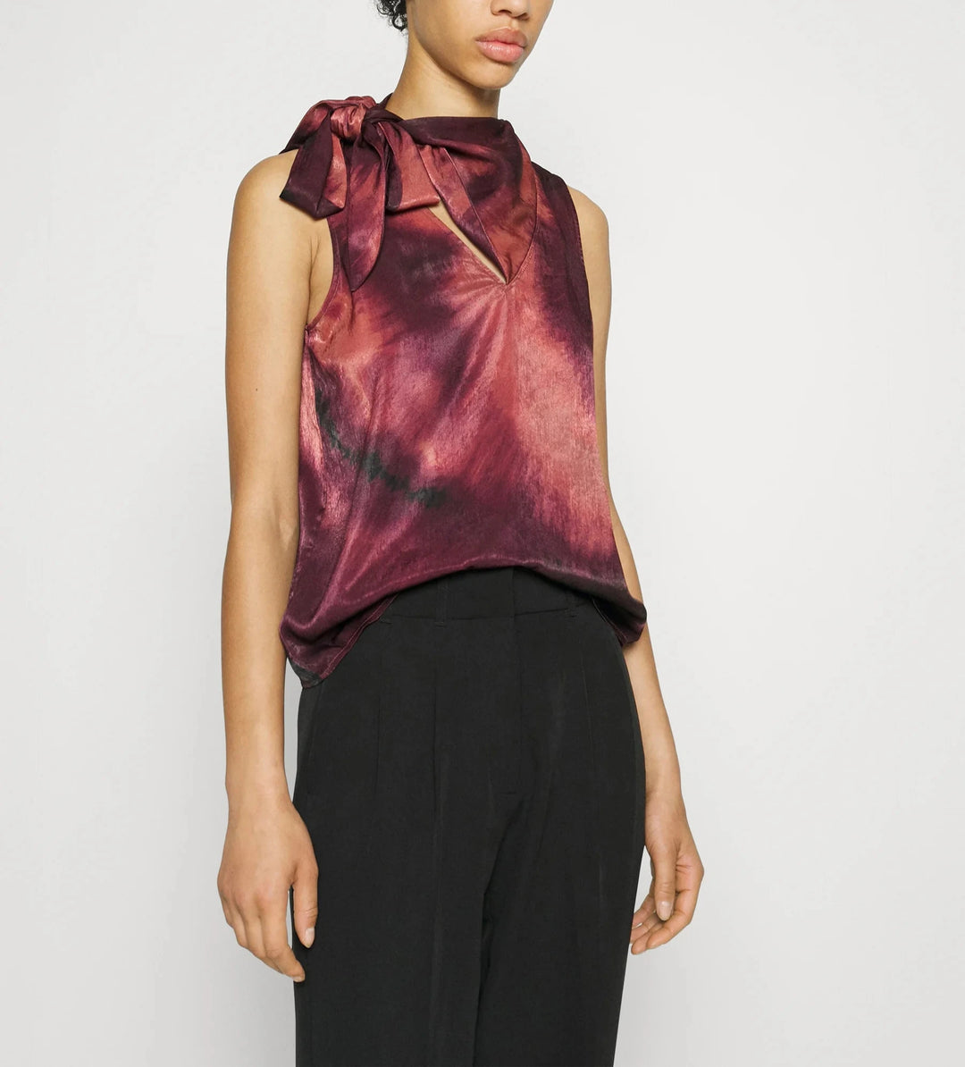 DKNY Tie Neck Blouse