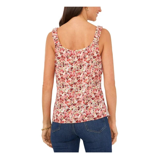 Vince Camuto Floral-Print Slit-Hem Top