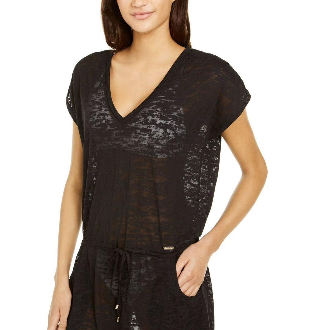 Calvin Klein Burnout Drawstring Tunic Swim Cover-Up