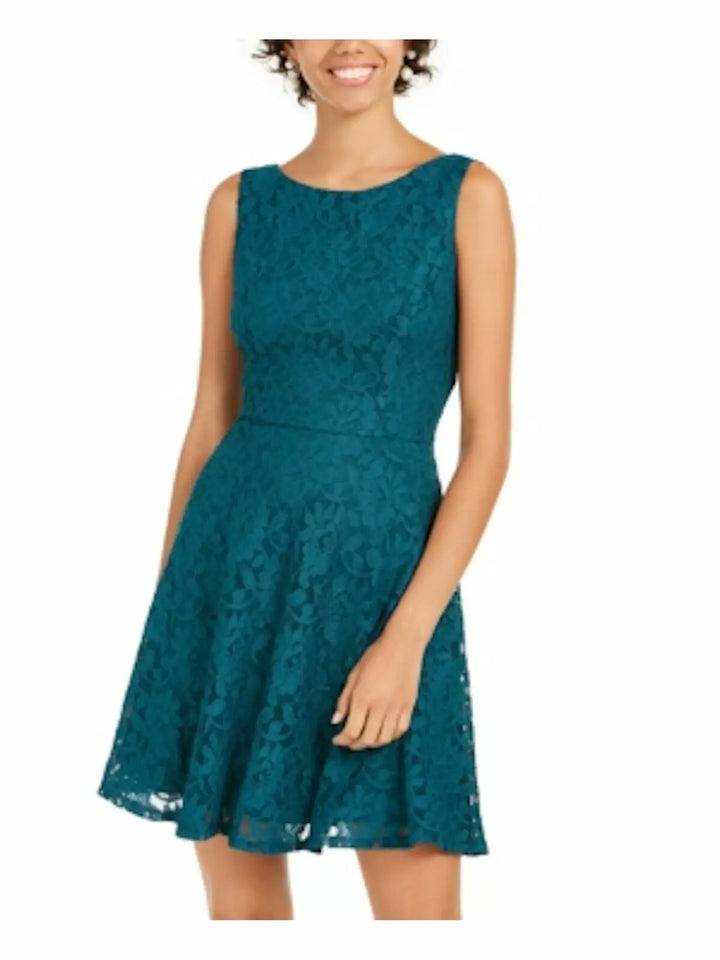 Speechless Juniors' Lace Fit & Flare Tank Dress