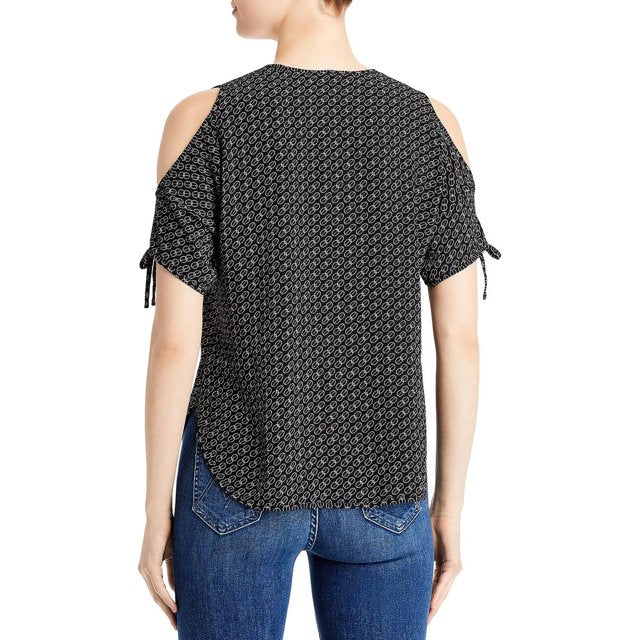 Milano Printed Cold Shoulder Top