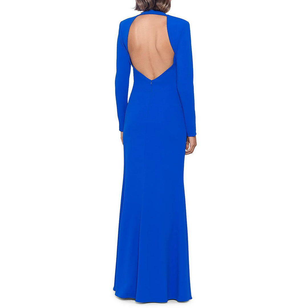 AQUA V-Neck Open Back Gown