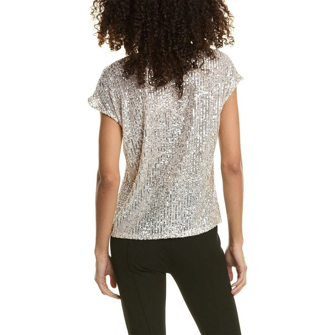 Vince Camuto Sequined Dolman Sleeve V-Neck Blouse