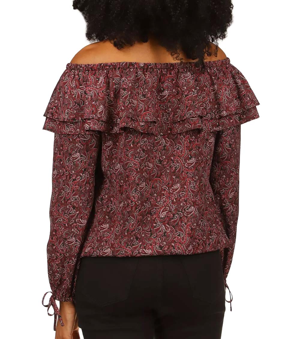 MICHAEL Michael Kors Pop Paisley Off-The-Shoulder Top