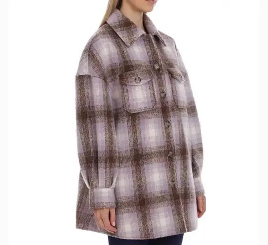Avec Les Filles Plaid Shirt Jacket