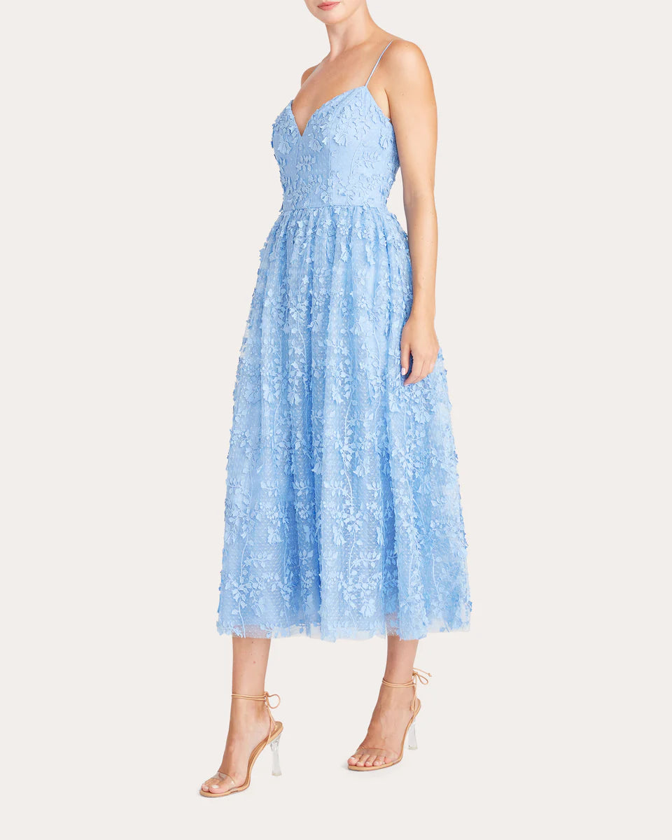 ML Monique Lhuillier Embellished Tulle Midi Dress