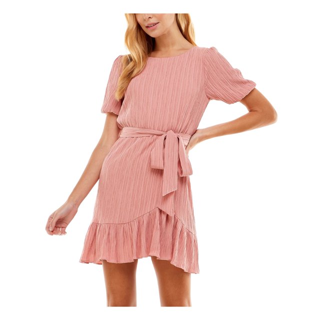 City Studio Juniors' Fit & Flare Crinkle Dress