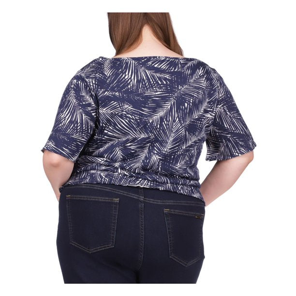 MICHAEL Michael Kors Plus Size Palm-Print Kimono Top