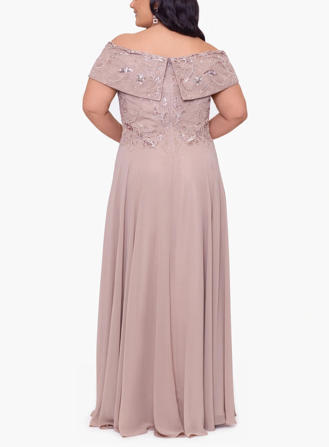 XSCAPE Petite & Plus Off-The-Shoulder Gown