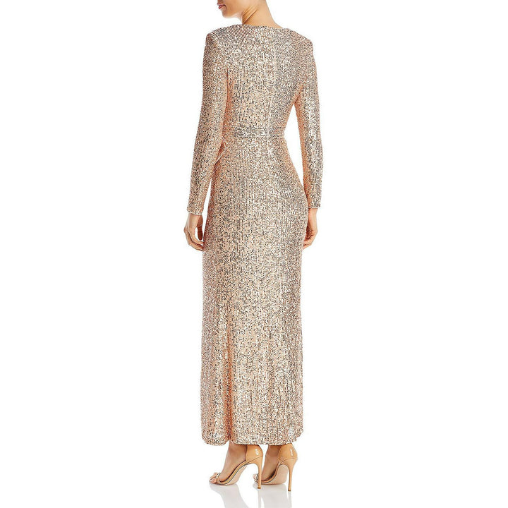 Eliza J Sequined Wrap Gown