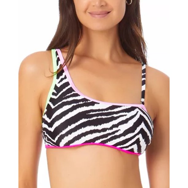 California Waves Juniors' Printed Asymmetric Bikini Top