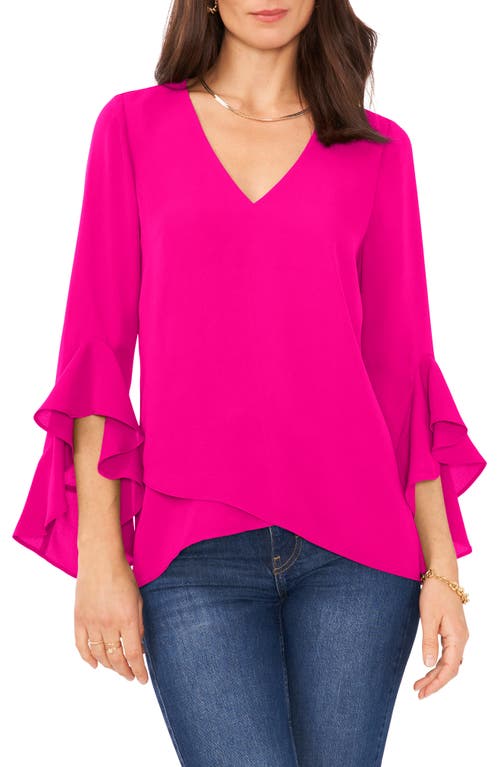 VINCE CAMUTO Flutter Sleeve Crossover Top