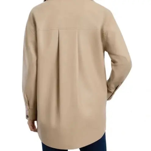BCBGeneration Faux-Leather Shirt Jacket