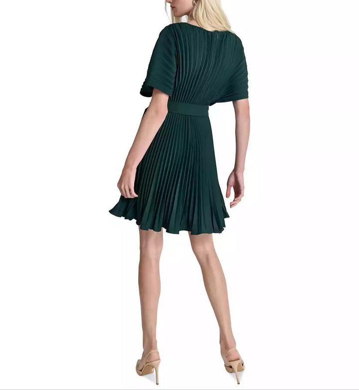 DKNY Sunburst Pleated Fit & Flare Dress