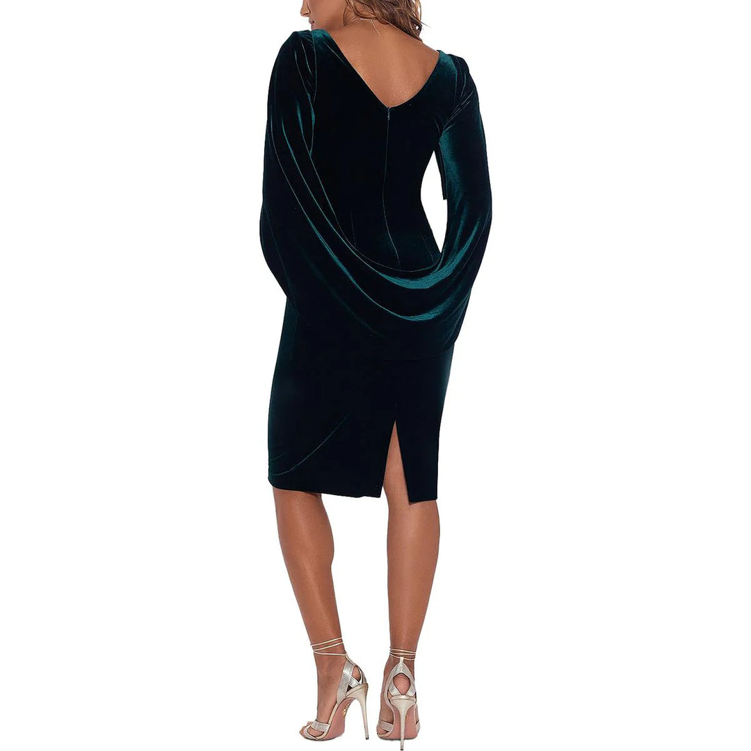 B& A by Betsy & Adam Velvet Cape Dress