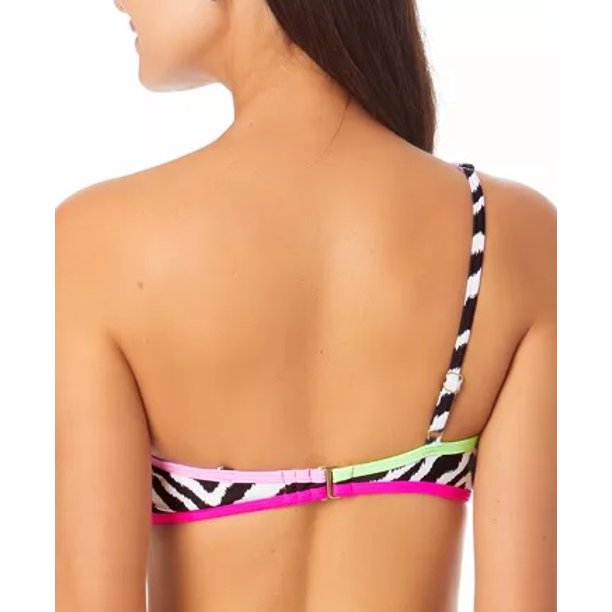 California Waves Juniors' Printed Asymmetric Bikini Top