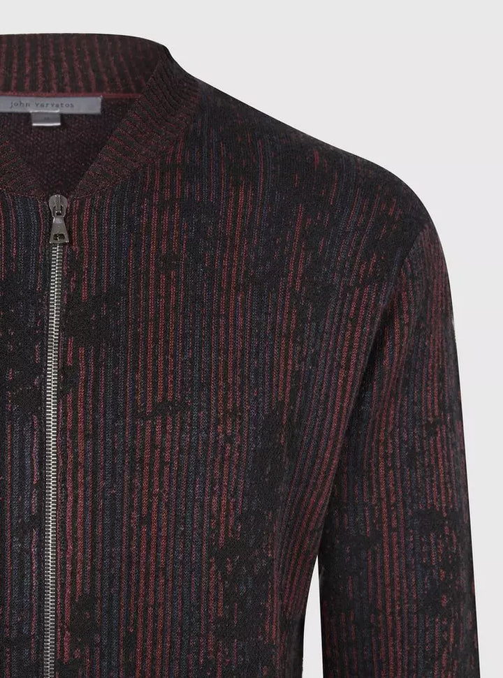 John Varvatos MEN Flocked Baseball Sweater Jacket