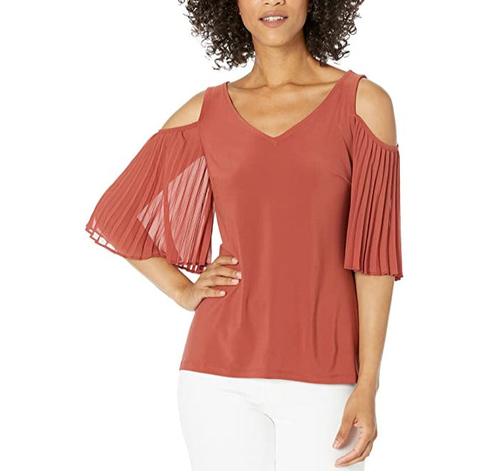 Vince Camuto Short Sleeve Cold-Shoulder Blouse