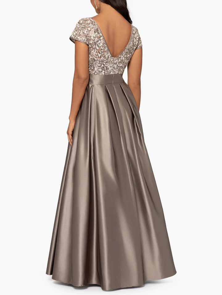 XSCAPE Petite Embroidered Sequined Ball Gown