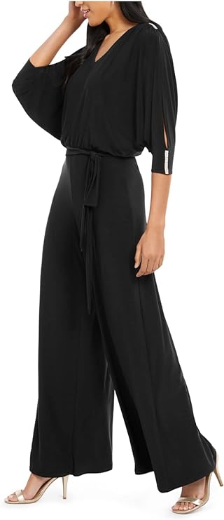 MSK Petite Embellished Split-Sleeve Jumpsuit