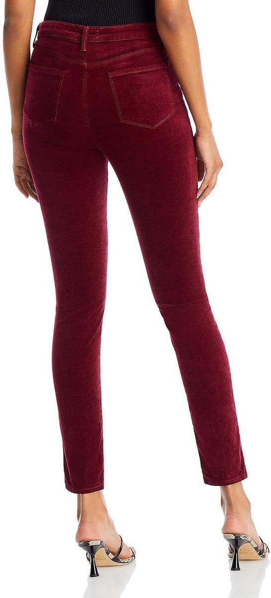 L'AGENCE Jyothi Velvet High Rise Slit Hem Skinny Jeans