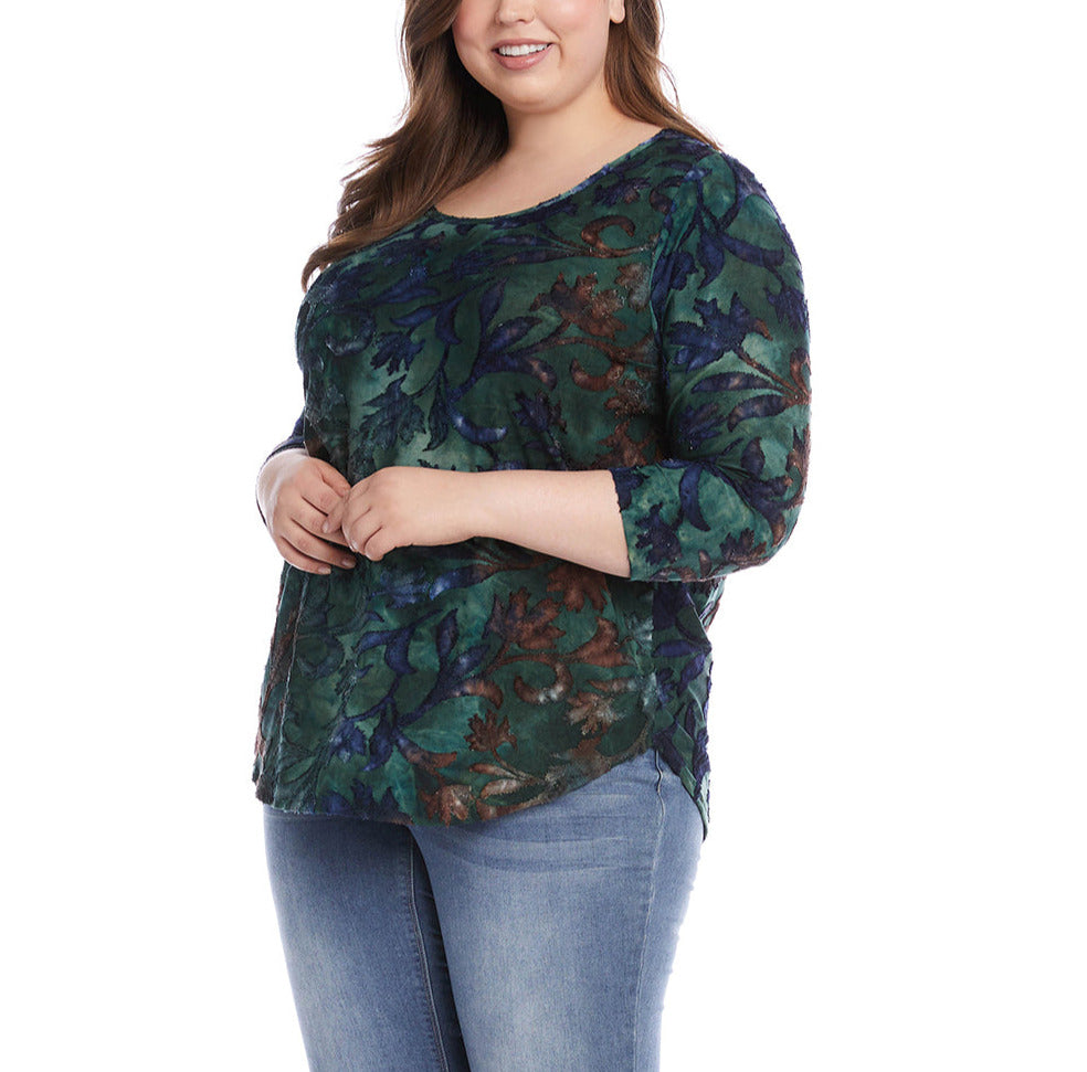 Karen Kane Plus Size Tie Dye Burnout Top