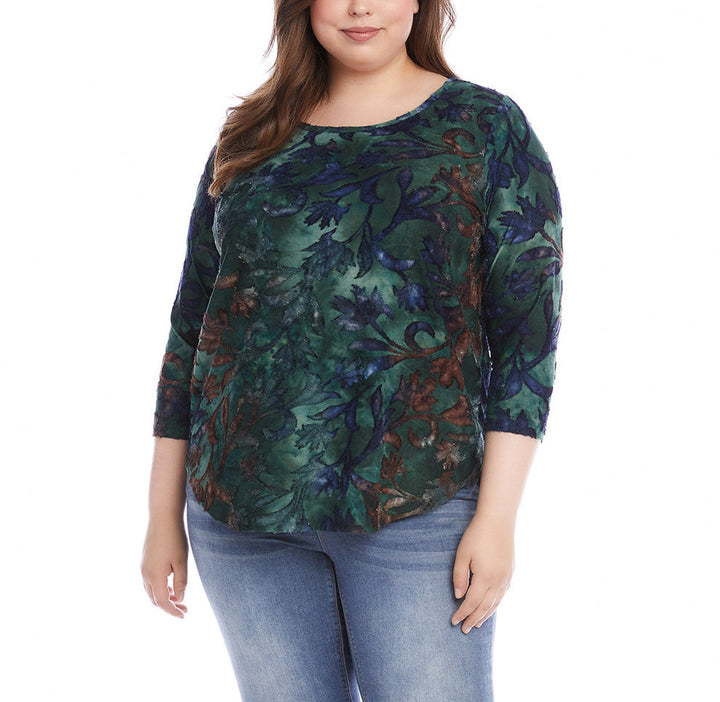 Karen Kane Plus Size Tie Dye Burnout Top